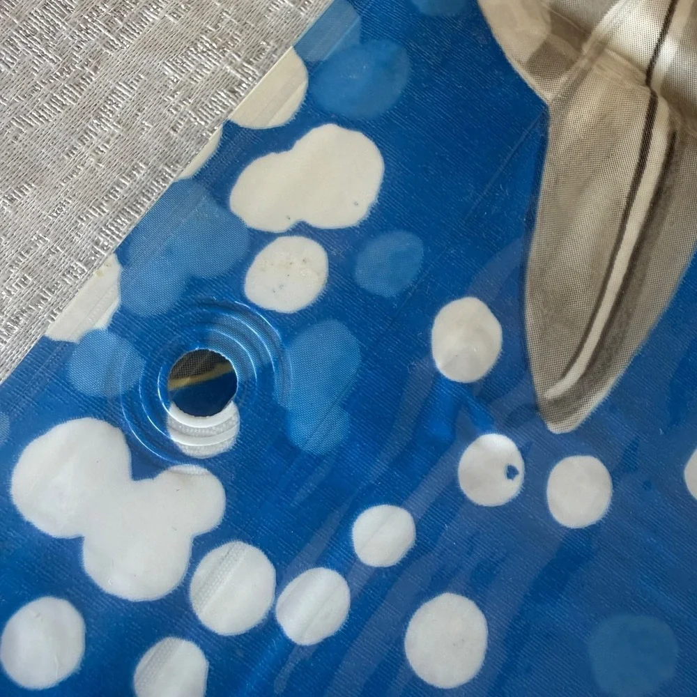 Vintage Dolphin Fish Plastic Shower Curtain‎ Blue Ocean Bathroom Decor NOS